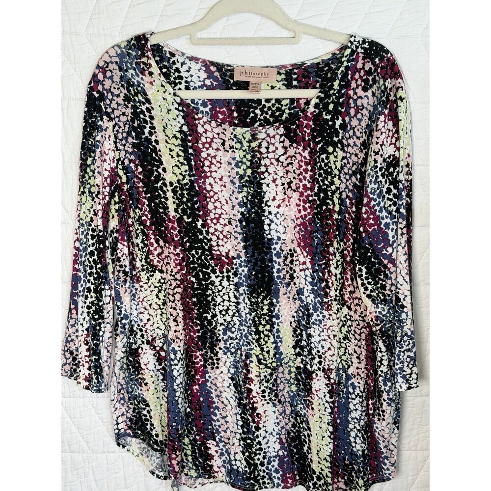Philosophy Tunic Top multicolored size 2X women 3/4 sleeve